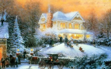 Navidad victoriana II Thomas Kinkade Pinturas al óleo
